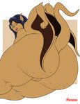  anthro disney elisa_maza_(gargoyles) female gargoyle gargoyles greyblue_studios looking_at_viewer nude obese one_eye_closed overweight pussy simple_background smile solo wink 