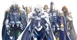  agravain_(fate/grand_order) armor artoria_pendragon_(all) artoria_pendragon_(lancer) berserker_(fate/zero) blonde_hair cape faceless faceless_male fate/apocrypha fate/extra fate/grand_order fate_(series) full_armor gawain_(fate/extra) knights_of_the_round_table_(fate) lancelot_(fate/grand_order) long_hair mordred_(fate) mordred_(fate)_(all) multiple_boys multiple_girls red_hair short_hair sword tristan_(fate/grand_order) tsuru_(clainman) weapon white_background 