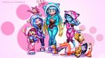  animal_ears annie_hastur aqua_hair black_hair blue_eyes blue_hair blue_skin blush braid breasts cat fake_animal_ears gloves glowing glowing_eyes gradient_hair green_eyes hair_ornament highres jinx_(league_of_legends) kalista large_breasts league_of_legends long_hair meme multicolored_hair multiple_girls open_mouth paw_gloves paws phantom_ix_row pink_hair red_eyes red_hair short_hair shyvana slippers small_breasts sona_buvelle stuffed_animal stuffed_toy twintails very_long_hair 