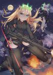  animal_ears black_legwear blonde_hair breasts cat_ears cat_tail chobi_(penguin_paradise) glasses gloves green_eyes head_wings heidimarie_w_schnaufer heinrike_prinzessin_zu_sayn-wittgenstein highres hirschgeweih_antennas large_breasts long_hair military military_uniform multiple_girls noble_witches panties red_eyes silver_hair striker_unit tail thighhighs underwear uniform white_hair world_witches_series 