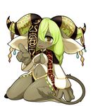  artist_request brown_eyes character_request fullbokko_heroes furry green_hair japanese_clothes long_hair open_mouth sheep 