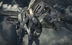  armored_core armored_core:_for_answer cloud flying highres karamas mecha mechanical military white_glint 