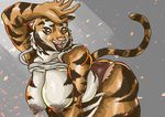  anthro armpits big_breasts breasts feline female grey_background koreanmadfox mammal mature_female simple_background tiger 