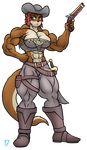  2017 abs anthro armpits biceps boots breasts clothing female flintlock footwear gun handgun hat mammal melee_weapon muscular muscular_female mustelid navel otter pants pirate pistol ranged_weapon solo stx70 sword weapon 