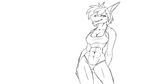  animated anthro armpits bikini black_and_white breasts cleavage clothed clothing female fish greyskee looking_at_viewer marine monochrome nika_sharkeh pussy shark smile solo swimsuit thong underwear undressing 