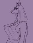  anthro big_breasts breasts canine clothed clothing female mammal nipple_bulge openlor purple_theme solo 