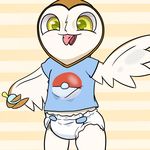  anthro avian baby bird cub cute diaper owl simple_background soren_(gogh) young 