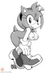 2017 amy_rose anthro areola big_breasts breasts clothing coolblue erect_nipples female footwear gloves hedgehog mammal mostly_nude nipples shoes smile solo sonic_(series) 