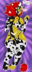  2018 animal_bikini animal_print animatronic anthro bear bell big_breasts bikini biohazard(nbp) black_nose breasts choker clothed clothing cow_bikini cow_print dialogue digital_media_(artwork) english_text facial_piercing fangs female five_nights_at_freddy&#039;s five_nights_at_freddy&#039;s_4 fur gloves glowing glowing_eyes hair hi_res horn huge_breasts legwear looking_at_viewer machine mammal multi_mouth multicolored_fur nightmarebearpuff nose_piercing nose_ring open_mouth piercing red_hair robot sharp_teeth signature simple_background smile solo stomach_mouth swimsuit teeth text thick_thighs two_tone_fur video_games voluptuous wide_hips 