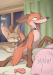  ahegao anal anal_penetration animal_genitalia animal_penis anthro bed book canine canine_penis clothing disney duo erection fennec finnick fox fucked_silly inside larger_male looking_pleasured male male/male mammal minum necktie nick_wilde on_bed panties penetration penis size_difference small_dom_big_sub smaller_male underwear zootopia 
