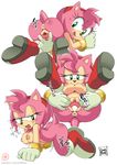  &lt;3 2017 amy_rose anthro anus black_nose boots butt clothing coolblue english_text female footwear gloves green_eyes hair heavy_breathing hedgehog japanese_text mammal nude pink_hair pussy short_hair solo sonic_(series) sweat text tongue video_games 