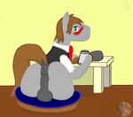  beverage blush brushed_brew_(oc) clothing equine from_behind_(disambiguation) looking_at_viewer male mammal my_little_pony simple_background wyntermoon 