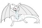  anthro armpits blush breasts collar dragon female horn nipples nude polarlights pussy smile solo spread_legs spreading wings 