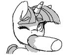  2017 animated black_and_white blinking equine faceless_male fellatio female feral flipnote_studio friendship_is_magic horn horse loop low_res male male/female mammal monochrome my_little_pony one_eye_closed oral oughta_(artist) penis pony ponytail sex simple_background sucking twilight_sparkle_(mlp) unicorn white_background 