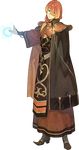 blonde_hair boots capelet circlet fire_emblem fire_emblem_echoes:_mou_hitori_no_eiyuuou full_body hidari_(left_side) low_ponytail luthier_(fire_emblem) male_focus multicolored_hair official_art red_hair solo transparent_background two-tone_hair 