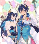  3boys animal_ears aomeeso blue_eyes blue_hair bunny_ears bunnysuit embarrassed fire_emblem fire_emblem:_kakusei fire_emblem_heroes frederik_(fire_emblem) krom liz_(fire_emblem) looking_at_viewer lucina male_my_unit_(fire_emblem:_kakusei) multiple_boys multiple_girls my_unit_(fire_emblem:_kakusei) smile 