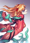  arched_back armpits artist_name ass bangs blue_eyes bodysuit brace breasts clenched_teeth cowboy_shot floating_hair from_side gloves grabbing gradient gradient_background grey_background hair_between_eyes head_tilt headgear highres imminent_rape leg_grab legs_apart long_hair looking_back neon_genesis_evangelion orange_hair outstretched_arms pilot_suit plugsuit restrained revision shiny shiny_clothes signature skin_tight slime small_breasts solo souryuu_asuka_langley teeth tentacles turtleneck typo_(requiemdusk) white_background 