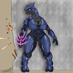  alien armor big_breasts breasts cleavage clothed clothing female gun halo halo_(series) nukenugget outside partially_clothed pussy pussy_juice ranged_weapon sangheili solo standing thick_thighs video_games voluptuous weapon wide_hips 