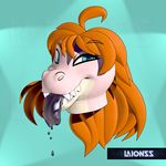  2017 3d_(artwork) alligator anthro crocodilian digital_media_(artwork) drooling female hair headshot laionss looking_at_viewer menmen open_mouth reptile saliva scalie simple_background smile solo teeth tongue tongue_out 