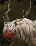  animal antlers branch concept_art forest godzilla_(series) horn horns king_kong_(series) kong:_skull_island leaf legendary_pictures monster monsterverse official_art plant realistic tiger tree_branch white_tiger 