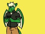  animated black_scales cellphone clothed clothing dragon green_scales horn male male/male phone red_eyes relight scales spanking ventkazemaru 