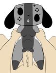  animate_inanimate anthro black_nose breasts canine dog female human looking_at_viewer male male/female mammal mutee nintendo nintendo_switch nude open_mouth penetration penis pussy sex simple_background size_difference switch_dog vaginal vaginal_penetration video_games white_background 