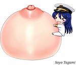  artist_name bad_id bad_pixiv_id blue_hair breasts female_admiral_(kantai_collection) kantai_collection long_hair military military_uniform naval_uniform nipples puffy_nipples tagami_sayo translation_request uniform what 