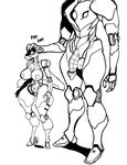  anthro big_breasts black_and_white blush breasts faceless_male female flaccid jijis-waifus larger_male machine male monochrome not_furry oh-jiji penis robot size_difference smaller_female wide_hips 
