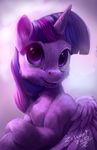  2017 absurd_res equine feathers female feral friendship_is_magic fur hair hi_res horn looking_at_viewer mammal my_little_pony purple_eyes purple_feathers purple_fur solo twilight_sparkle_(mlp) winged_unicorn wings zilvart 