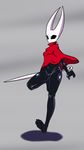  2017 anthro arthropod bottomless clothed clothing featureless_crotch female hollow_knight hornet_(hollow_knight) humanoid insect melee_weapon nail nekofy not_furry solo tagme weapon 