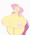  2017 animated anthro areola big_breasts breasts clothing equine female fluttershy_(mlp) friendship_is_magic hair horse huge_breasts hyper hyper_breasts k9wolf mammal my_little_pony nipples open_mouth pony simple_background solo white_background 