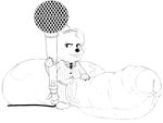  anthro balls big_balls huge_balls hyper hyper_balls hyper_penis male mammal microphone mike_(sing) monochrome mouse penis rigbutt rodent sing_(movie) solo 