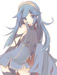  blue_eyes blue_hair blush fire_emblem fire_emblem:_kakusei fire_emblem_heroes long_hair looking_at_viewer lucina open_mouth solo teu_(navy) tiara torn_clothes 