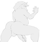  anthro anus balls equine erection horse humanoid_penis jaysee looking_back male mammal monochrome nude penis sketch slightly_chubby solo 