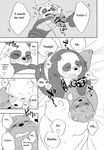  2017 anal anal_penetration bear bed blush cartoon_network comic cum doujinshi english_text grizzly_(character) grizzly_bear ice_bear inside male male/male mammal monochrome nois panda panda_(character) penetration penis polar_bear slightly_chubby sweat text translated we_bare_bears 