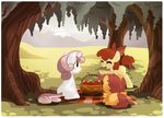  apple_bloom_(mlp) day detailed_background equine eyes_closed female feral friendship_is_magic group hair horn locksto lying mammal my_little_pony outside pegasus red_hair scootaloo_(mlp) sitting smile standing sweetie_belle_(mlp) tree unicorn wings 