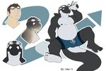  anthro bulge cetacean clothing duo eyewear goggles humanoid male mammal marine musclegut orca see-saw sitting smile thick_thighs transformation underwear whale 