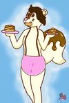  apron caramel clothing food fur hot_cake mammal skunk standing tiramis&uacute; white_fur wolferno 