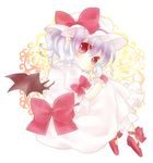  bad_id bad_pixiv_id blue_hair bow hat kaori_(sasaemon) looking_back red_eyes remilia_scarlet solo touhou wings 
