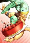  cake el_fuerte food male_focus mask sagattoru solo street_fighter street_fighter_iv_(series) 