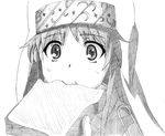  bad_id bad_pixiv_id charcoal_(medium) face food food_in_mouth greyscale index monochrome mouth_hold ryuuryuu solo to_aru_majutsu_no_index toast toast_in_mouth traditional_media 
