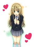  bad_id bad_pixiv_id blonde_hair blue_eyes heart k-on! kotobuki_tsumugi leaning_forward logicon long_hair school_uniform solo 