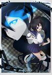  bad_id bad_pixiv_id black_hair black_rock_shooter black_rock_shooter_(character) blue_eyes chain kuroi_mato multiple_girls school_uniform tokito_(entk) twintails 