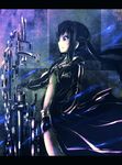 bikini_top black_hair black_rock_shooter black_rock_shooter_(character) black_rock_shooter_(character)_(cosplay) blue_eyes coat cosplay gloves k-on! letterboxed look-alike nakano_azusa short_shorts shorts solo tom_(drpow) twintails weapon 