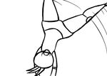  2016 animatronic anthro avian bird black_and_white cartwheel chica_(fnaf) chicken female five_nights_at_freddy&#039;s handstand inkyfrog machine monochrome robot simple_background solo video_games white_background 
