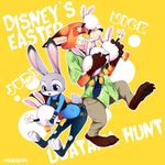  1boy 1girl artist_request fox furry inumimi_moeta judy_hopps nick_wilde police_uniform rabbit zootopia 