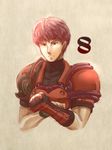  armor brown_background countdown fingerless_gloves fire_emblem fire_emblem_echoes:_mou_hitori_no_eiyuuou gloves lukas_(fire_emblem) male_focus red_armor red_eyes red_hair solo towa_(towa_no_jiyuuchou) upper_body 