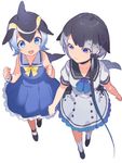 :d arms_at_sides bad_id bad_twitter_id black_footwear black_hair blonde_hair blue_dress blue_eyes blue_hair blue_neckwear blue_ribbon clenched_hands collarbone collared_dress common_dolphin_(kemono_friends) dolphin_tail dot_nose dress duplicate eyebrows_visible_through_hair fins frilled_dress frills from_above full_body grey_hair hair_between_eyes hair_ornament heiwa_(murasiho) jpeg_artifacts kemono_friends kneehighs long_hair looking_at_another looking_to_the_side low_ponytail multicolored_hair multiple_girls narwhal_(kemono_friends) narwhal_tail neck_ribbon open_mouth puffy_short_sleeves puffy_sleeves ribbon sailor_collar sailor_dress shoes short_hair short_sleeves side_ponytail simple_background sleeve_cuffs sleeveless sleeveless_dress smile socks spotted_hair tail tareme teeth tsurime upper_teeth very_long_hair walking white_background white_dress yellow_ribbon 