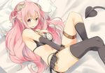  horns maechuu pointy_ears tail thighhighs 