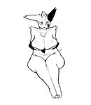  anthro anthrofied big_breasts blush breasts female hi_res holding_breast monochrome nintendo nude pok&eacute;mon pok&eacute;morph slightly_chubby solo thick_thighs upright-infinity video_games zangoose 